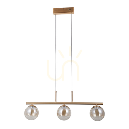 Jelölje be Függőlámpa Italux Velada LED aranysárga üveg 3 pontos PND-34381-3-HBR