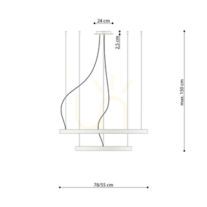 RIO 2 55/78 zöld olajzöld LED 4000K csillár small 7