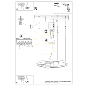 RIO BIO 78 fekete LED 3000K csillár small 10