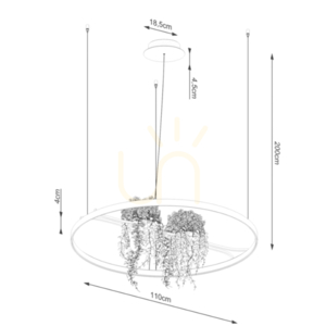 RIO BIO 110 fekete LED 3000K csillár small 9