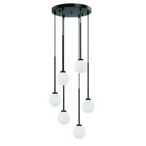 Függőlámpa Ota VI Open Design Highlights opál fehér matt fekete fém üveg G9 6 lámpa small 0
