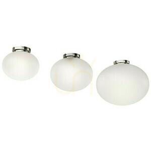 Plafond Palla 30 fehér opál króm fém üveg E27 Open Design Highlights small 3