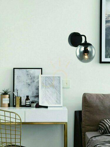 Jelölje be Fali lámpa Bao fekete üveg fém E27 Open Design Highlights