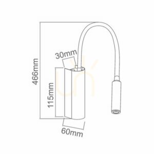 Fali lámpa Nuto fehér LED 3W 3000K Open Design Highlights, 466 mm, fém-szilikon small 5