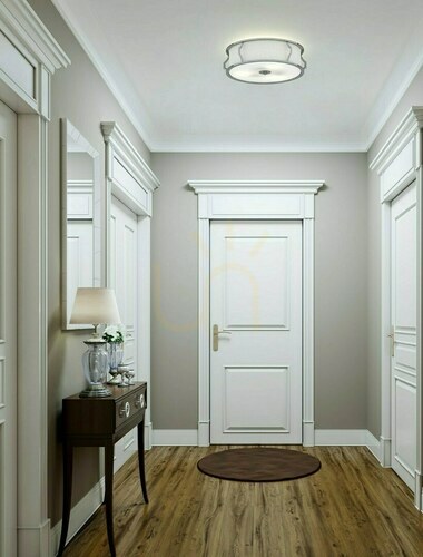 Jelölje be Plafond Pirelo 40 cm fehér krém szatén arany fém üveg szövet E14 3x12W Open Design Highlights