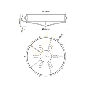 Plafon lámpa Stesso Open Design Highlights fehér króm 6xE27 Ø789 mm IP20 small 6