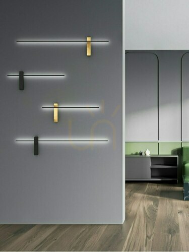 Jelölje be Fali lámpa Bene Open Design Highlights matt fekete arany alumínium 62 cm 7W LED