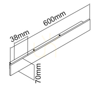 Fali lámpa Open Design Highlights Ante matt fekete 60 cm LED 13W 3000K alumínium ip20 small 3