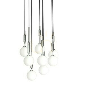 Függőlámpa Ero VIII Cromo 40 Open Design Highlights króm, opálüveg, 8xG9, 1800 mm small 1