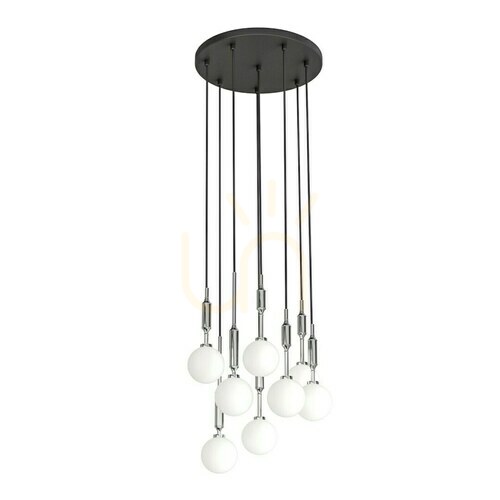 Jelölje be Függőlámpa Ero VIII Cromo 40 Open Design Highlights króm, opálüveg, 8xG9, 1800 mm