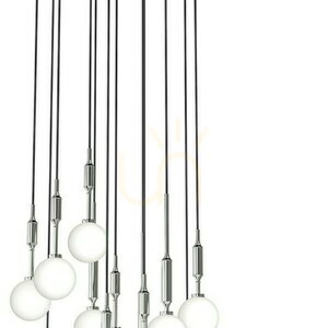 Függőlámpa Ero XII Cromo 60 Open Design Highlights opálfehér króm G9 12 ágú small 3