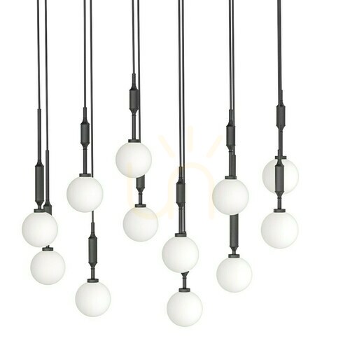 Jelölje be Függőlámpa Ero XII Nero 80x25 fehér opál fekete fém üveg G9 Open Design Highlights
