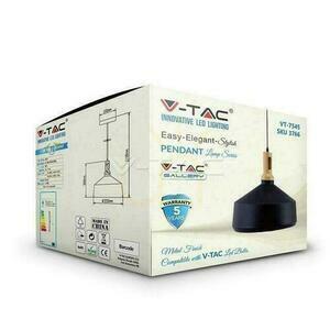 V-TAC függesztett lámpatest Fekete fi350 VT-7545-B 5 év garancia small 2