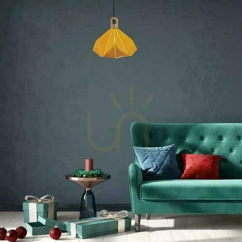 Jelölje be V-TAC függesztett lámpatest Wood Yellow Pastel Prism sorozat 320x270mm VT-7323-Y 5 év garancia