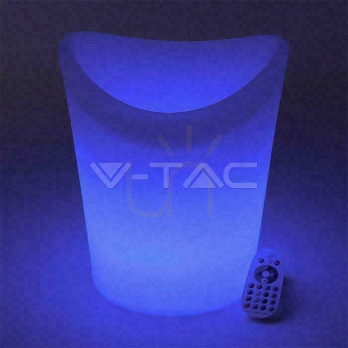 Kilátás V-TAC LED kerti lámpatest Jéghűtő vödör 36cm töltő távirányító VT-7806 RGBW 54lm. V-TAC LED kerti lámpatest Jéghűtő vödör 36cm töltő távirányító VT-7806 RGBW 54lm.