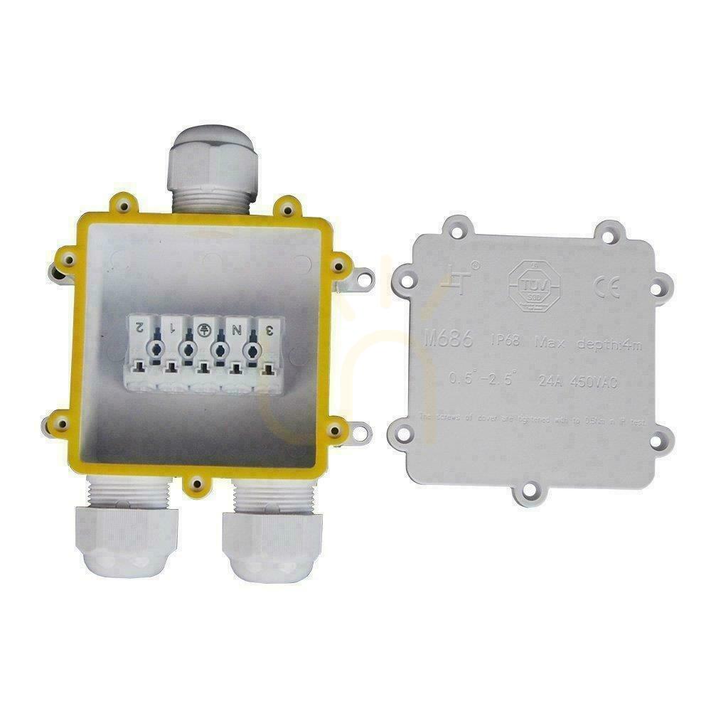 Kilátás V-TAC VT-870 fehér, IP68 védettségű vízálló kötődoboz 8–12 mm-es kábelekhez V-TAC VT-870 fehér, IP68 védettségű vízálló kötődoboz 8–12 mm-es kábelekhez