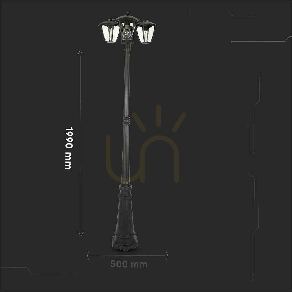 Előadás V-TAC kerti lámpa 3XE27 1990mm IP44 Fekete VT-740 VT-740 V-TAC kerti lámpa 3XE27 1990mm IP44 Fekete VT-740 VT-740