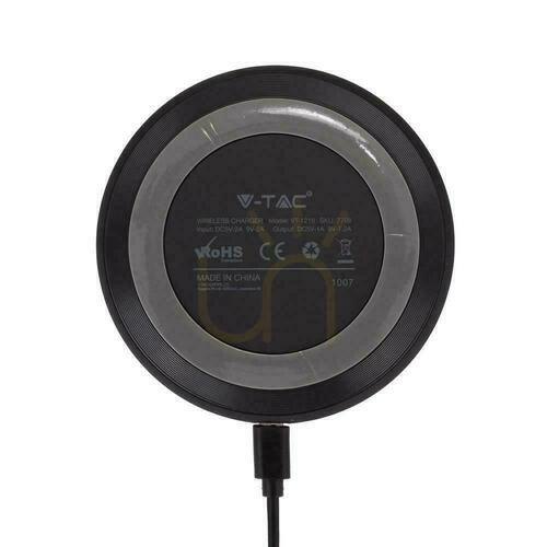Jelölje be V-TAC VT-1210 vezeték nélküli induktív töltő 10 W, kerek, fekete