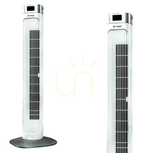 Jelölje be V-TAC toronyventilátor hőmérséklet kijelzővel és távirányítóval 55W 95cm Fehér VT-5536