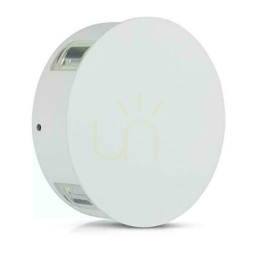 Jelölje be V-TAC 4W LED fali lámpatest IP65 fehér kerek VT-706 3000K 440lm.
