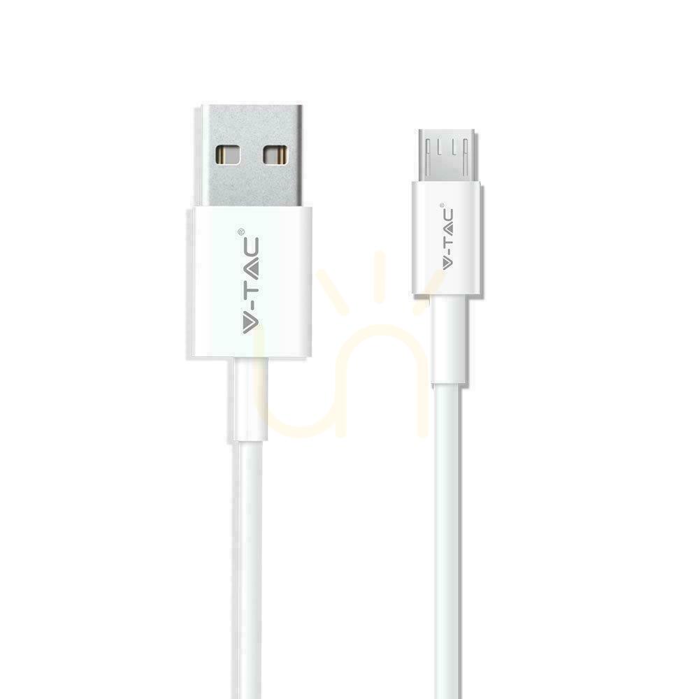 Jelölje be V-TAC Micro USB kábel 1M Fehér Ezüst sorozat VT-5321 V-TAC Micro USB kábel 1M Fehér Ezüst sorozat VT-5321