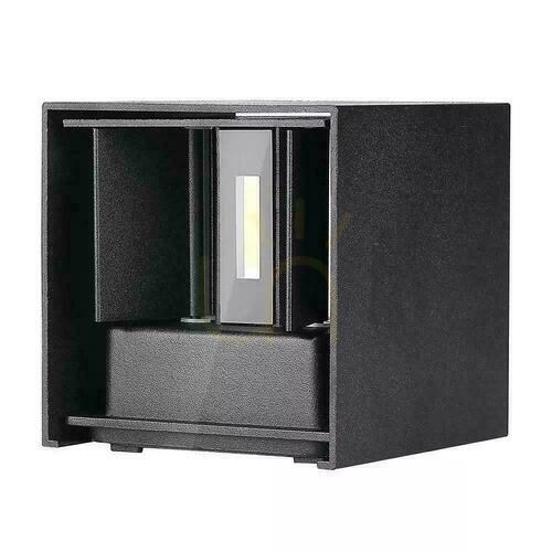 Jelölje be V-TAC 12W LED fali lámpatest Top Bottom állítható chip BRIDGELUX Fekete négyzet IP65 VT-759-12 4000K 1100lm