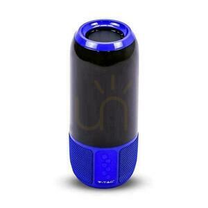 V-TAC vezeték nélküli intelligens LED hangszóró Bluetooth 2x3W USB Micro SD kék VT-7456 small 1