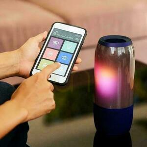 V-TAC vezeték nélküli intelligens LED hangszóró Bluetooth 2x3W USB Micro SD kék VT-7456 small 4