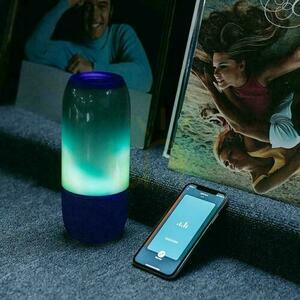 V-TAC vezeték nélküli intelligens LED hangszóró Bluetooth 2x3W USB Micro SD kék VT-7456 small 5