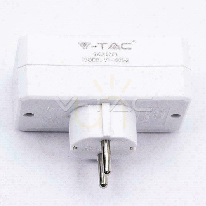 Kilátás Osztó 3x (2+1) 2x Euro 10A 1 x 10/16A 250V V-TAC Fehér VT-1005 Osztó 3x (2+1) 2x Euro 10A 1 x 10/16A 250V V-TAC Fehér VT-1005