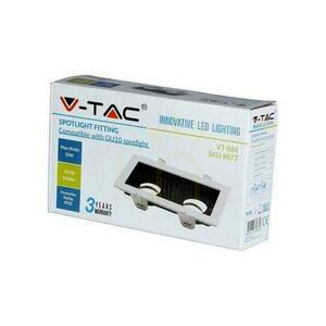 V-TAC süllyesztett mennyezeti lámpatest 2xGU10 fehér/fekete VT-886 3 év garancia small 3
