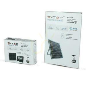 V-TAC napelemes LED projektor 12W fekete IP65, távirányító, időzítő VT-25W 6000K 550lm small 4