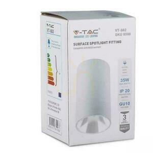 V-TAC VT-882-R GU10 fehér, falon kívüli mennyezeti lámpatest Ø8 × 14 cm, SKU 8588 small 4