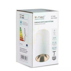 V-TAC GU10 mennyezeti lámpatest kerek felszíni cső fehér + rózsaszín arany 80x140mm VT-882-R 3 év garancia small 4