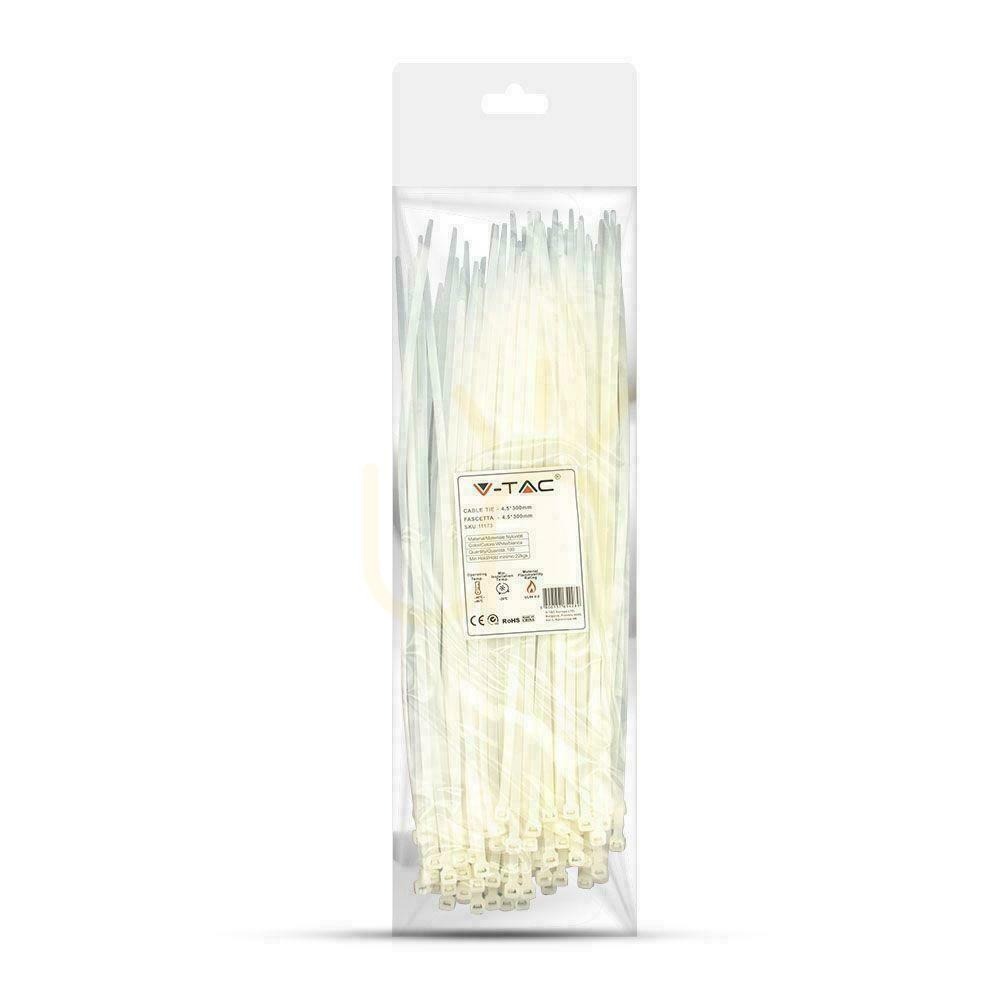 Kilátás V-TAC bilincs 4.5x300mm Fehér 22kg Nylon66 (csomag). 100db) V-TAC bilincs 4.5x300mm Fehér 22kg Nylon66 (csomag). 100db)