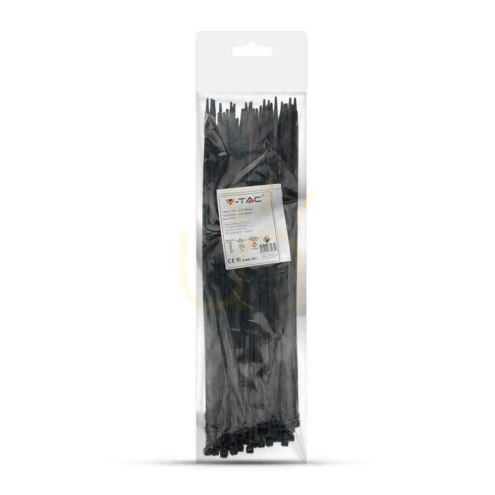 Kilátás V-TAC bilincs 4.5x350mm Fekete 22kg Nylon66 (csomag). 100db) V-TAC bilincs 4.5x350mm Fekete 22kg Nylon66 (csomag). 100db)