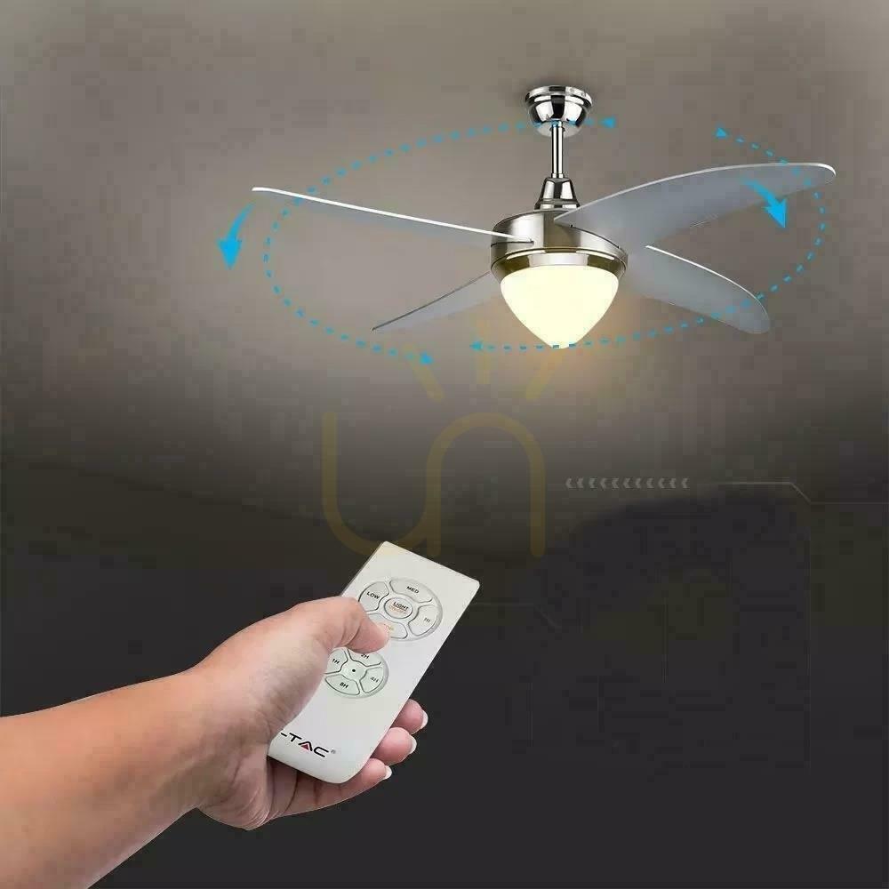 Előnézet V-TAC 107cm 15W LED CCT mennyezeti ventilátor Pilot VT-6043-4 1500lm 15W LED CCT V-TAC 107cm 15W LED CCT mennyezeti ventilátor Pilot VT-6043-4 1500lm 15W LED CCT