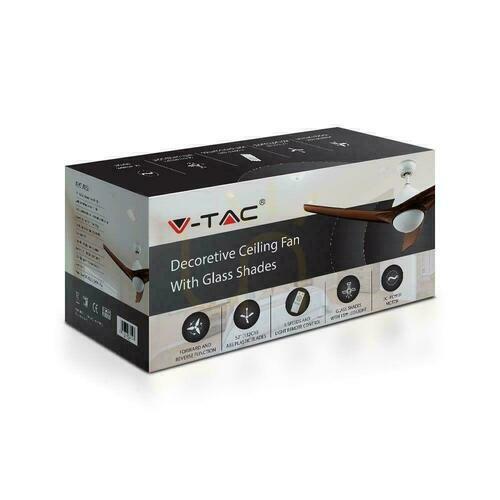 Jelölje be V-TAC 132cm bronz 15W-os LED CCT mennyezeti ventilátor Pilot VT-6055-3