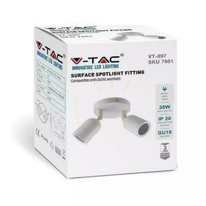 V-TAC fali lámpa 2xGU10 Fehér VT-897 1 V-TAC fali lámpa 2xGU10 Fehér VT-897 small 1