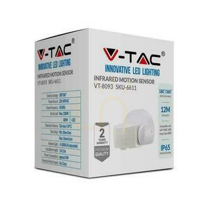 V-TAC falra szerelhető mozgásérzékelő fehér 180st/360st IP65 VT-8093 3 V-TAC falra szerelhető mozgásérzékelő fehér 180st/360st IP65 VT-8093 small 3