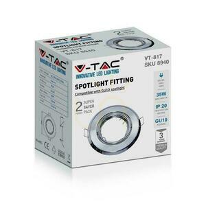 Szemcse V-TAC GU10 kerek mozgatható króm (csomag). 2 db) VT-817-RD-CH 3 év garancia small 5
