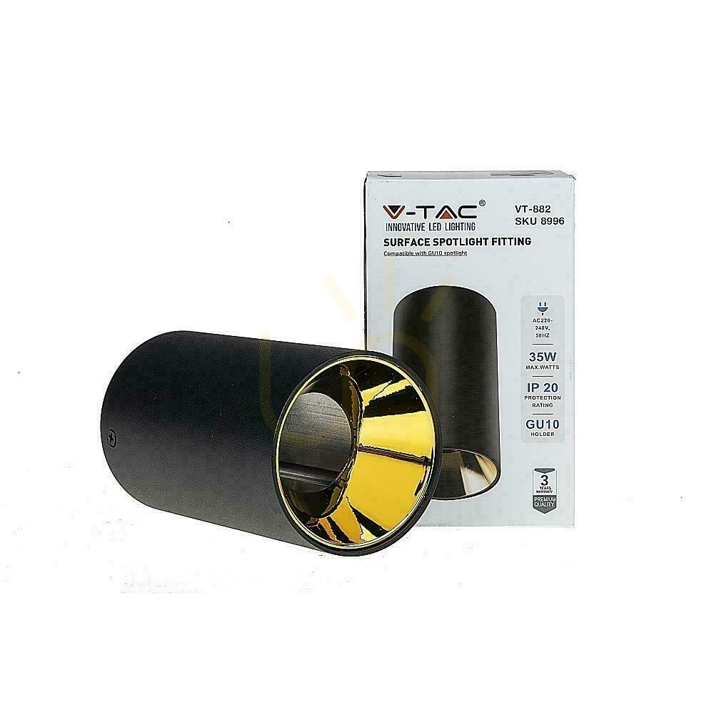Előadás Mennyezeti lámpatest V-TAC GU10 kerek felszíni cső fekete + arany 80x140mm VT-882RD 3 év garancia Mennyezeti lámpatest V-TAC GU10 kerek felszíni cső fekete + arany 80x140mm VT-882RD 3 év garancia