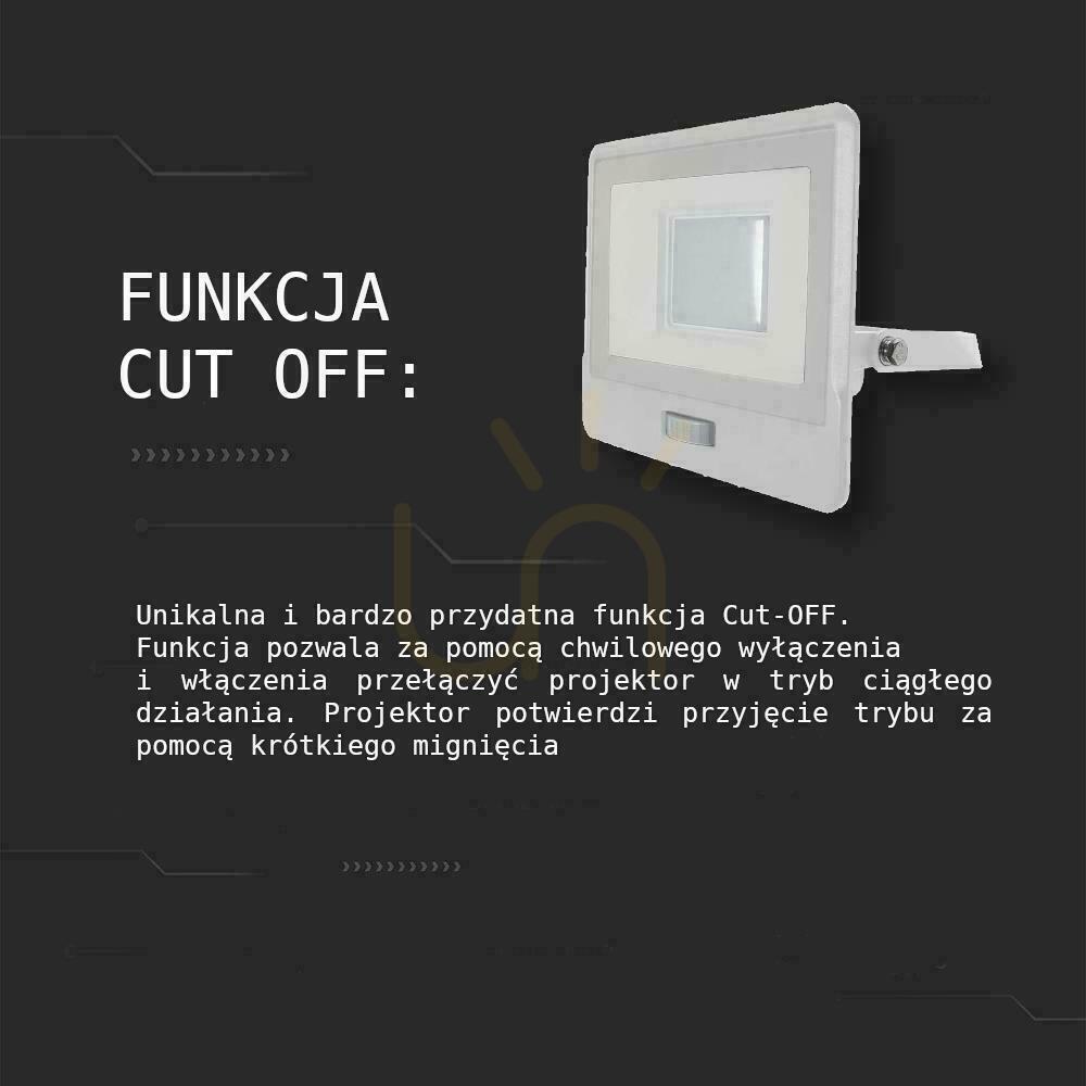 Kijelző V-TAC LED projektor 10W SAMSUNG CHIP mozgásérzékelő fehér kábel 1M VT-118S 6400K 735lm 5 év garancia V-TAC LED projektor 10W SAMSUNG CHIP mozgásérzékelő fehér kábel 1M VT-118S 6400K 735lm 5 év garancia