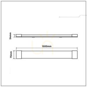 V-TAC 38W LED felszíni lineáris lámpatest 150CM 155Lm/W VT-8338 4000K 5900lm 5 év garancia 5 év garancia small 7