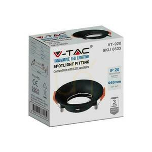 V-TAC VT-920 fekete, kerek süllyesztett lámpatest GU10, 88 mm small 4