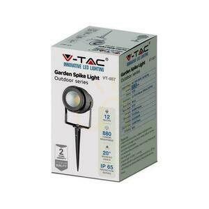 V-TAC VT-857-B leszúrható kerti reflektor LED 12W 4000K 875lm fekete, IP65 small 2