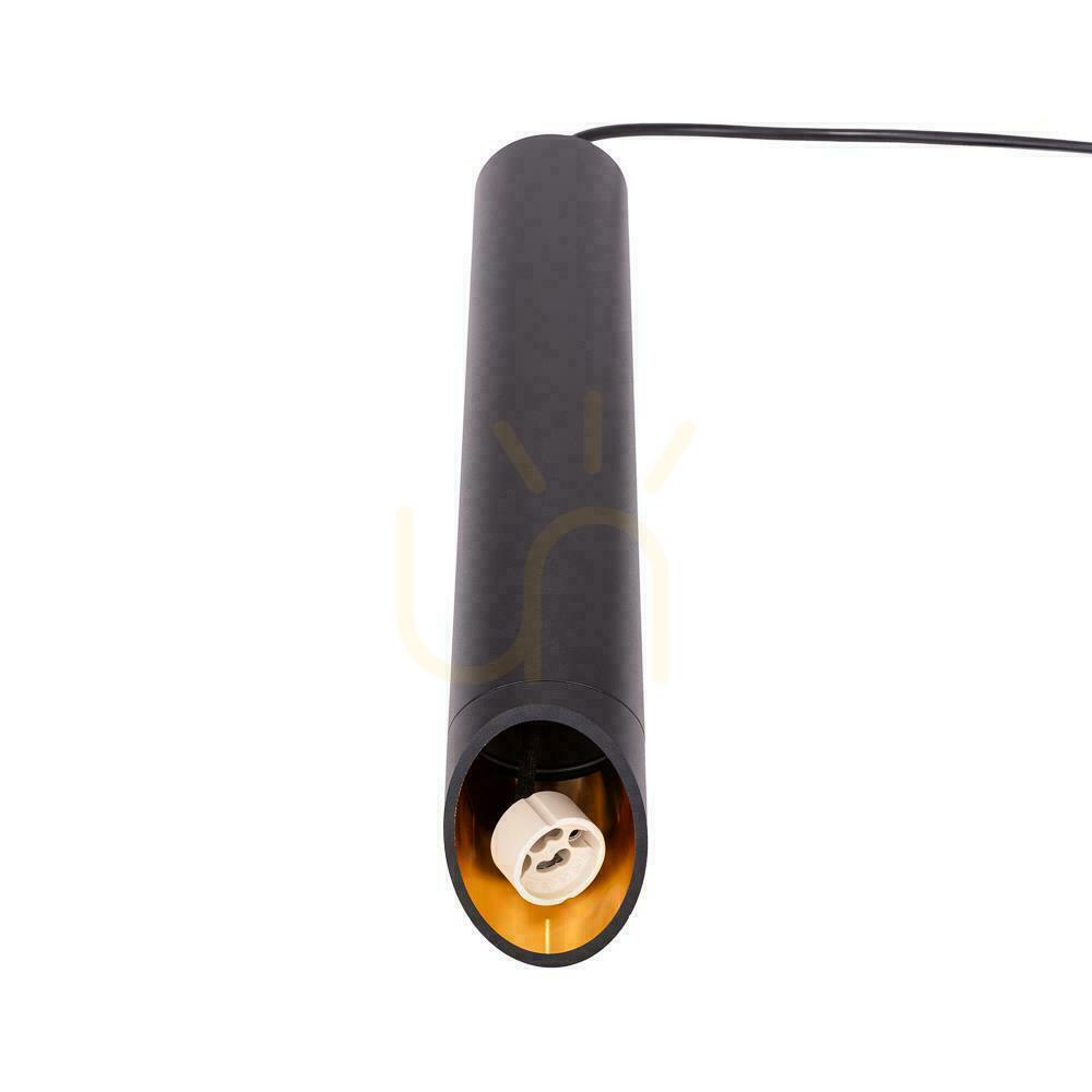 Kijelző V-TAC GU10 függesztett lámpatest Fekete+arany 55x200mm VT-975-200 3 év garancia V-TAC GU10 függesztett lámpatest Fekete+arany 55x200mm VT-975-200 3 év garancia