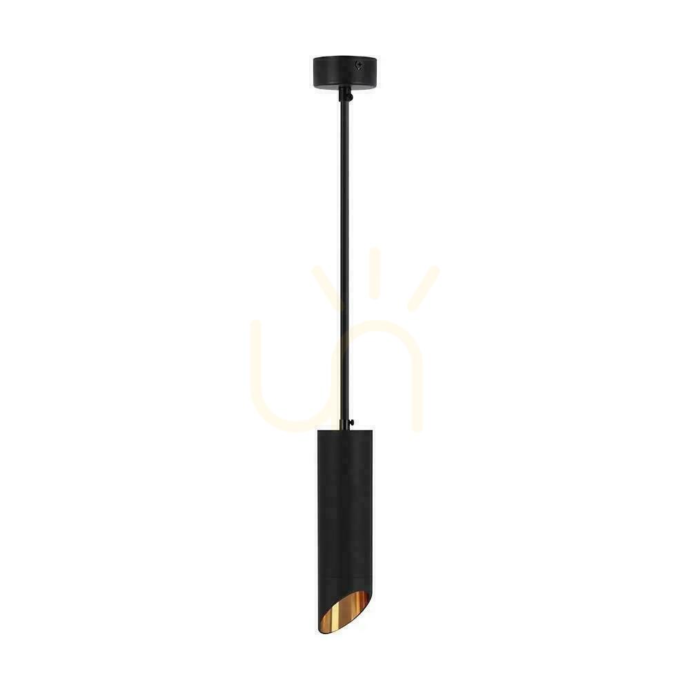 Jelölje be V-TAC GU10 függesztett lámpatest Fekete+arany 55x200mm VT-975-200 3 év garancia V-TAC GU10 függesztett lámpatest Fekete+arany 55x200mm VT-975-200 3 év garancia