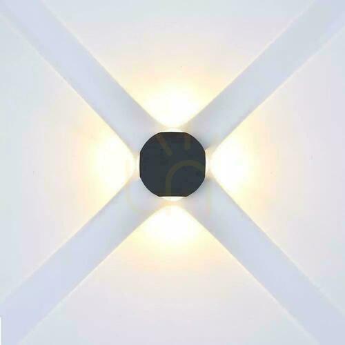 Jelölje be Fali lámpa V-TAC 4W LED fekete kerek IP65 VT-834-B 4000K 428lm.