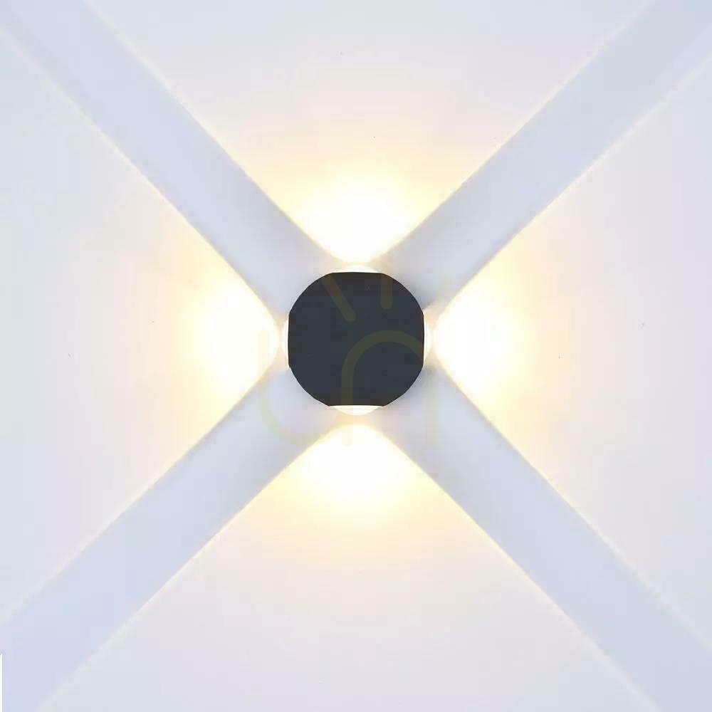 Kilátás Fali lámpa V-TAC 4W LED fekete kerek IP65 VT-834-B 4000K 428lm. Fali lámpa V-TAC 4W LED fekete kerek IP65 VT-834-B 4000K 428lm.